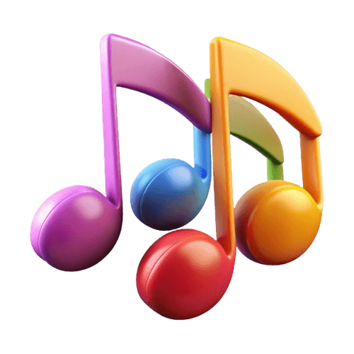 Contemporary music notes colorful