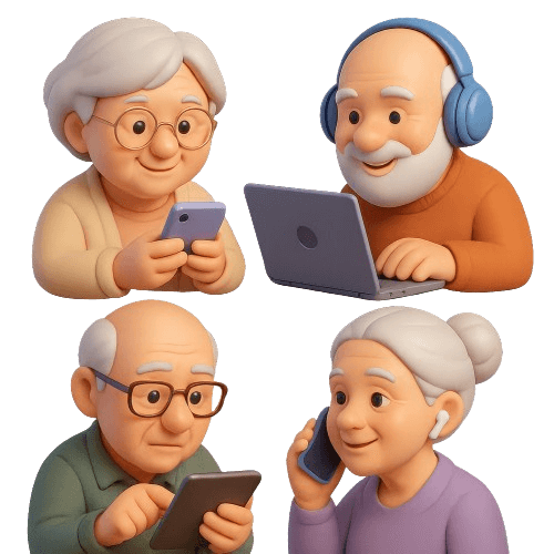 Elderly embracing technology through simple digital